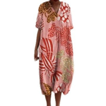 Summer Fashion V-neck Dress Women's Casual And Comfortable