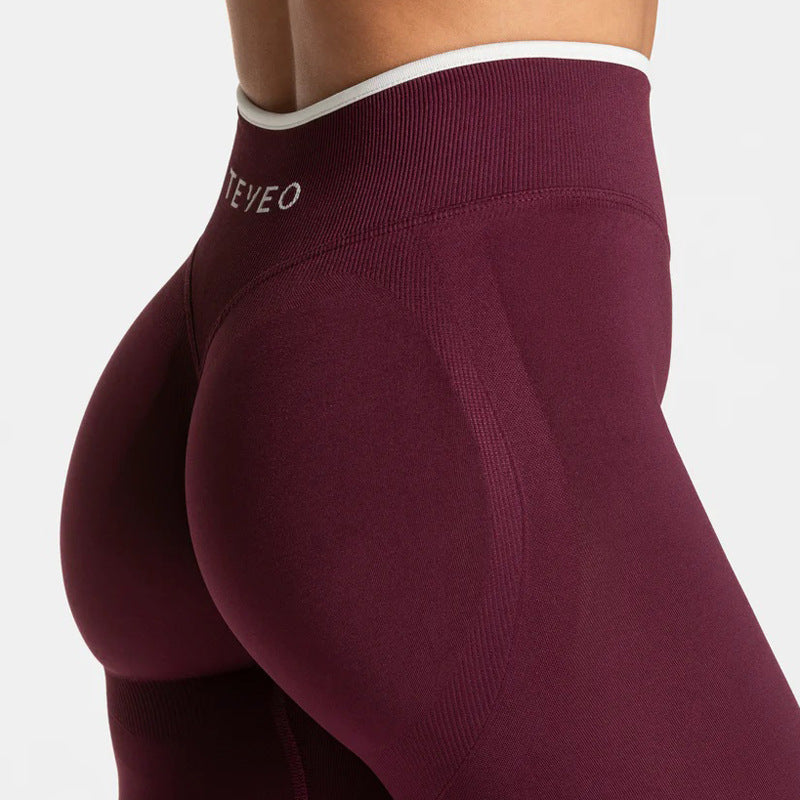 High Waist Workout Hip Lifting White Edge Wicking Sweatpants