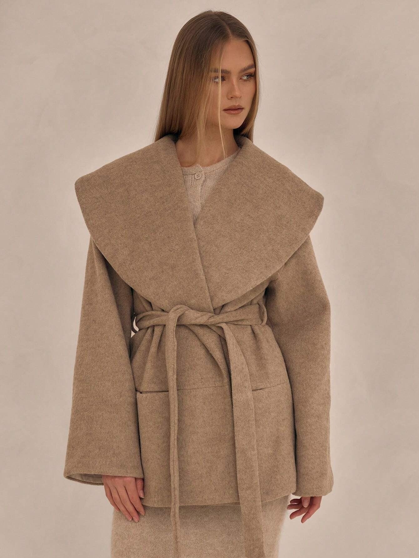 Oversized Waterfall Collar Overcoat Spring Summer Cute