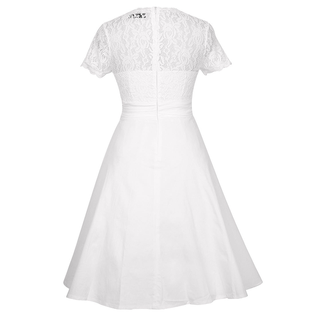 Autumn And Winter V-neck Sexy Short Sleeve Lace Hollow Dress