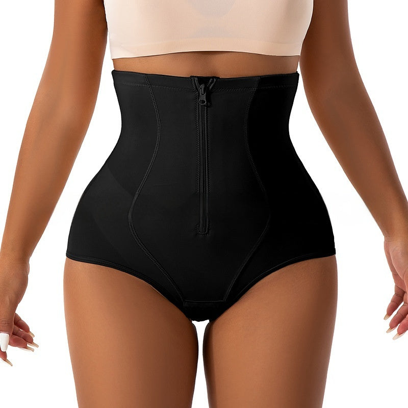 Large Size Belly Contraction Bottom Buckle Double Pressure Elastic Shaping Pants