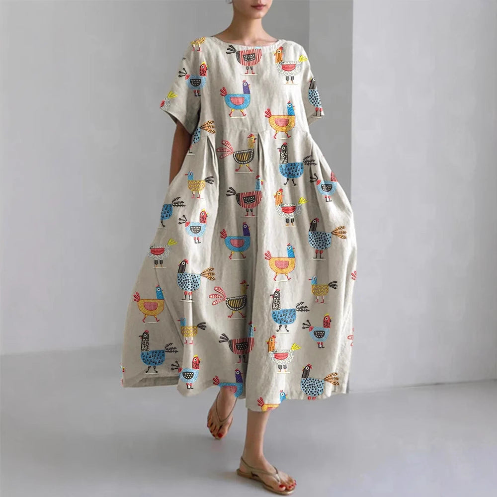 Women's Printed Casual Fashion Short Sleeve Dress
