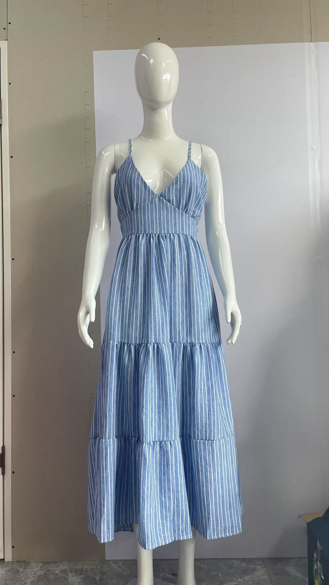 Women's Summer Suspender Stripes Dress Suspender Skirt