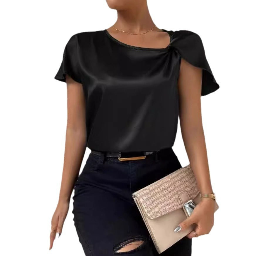 Women's Fashion Solid Color Loose-fitting Versatile Top