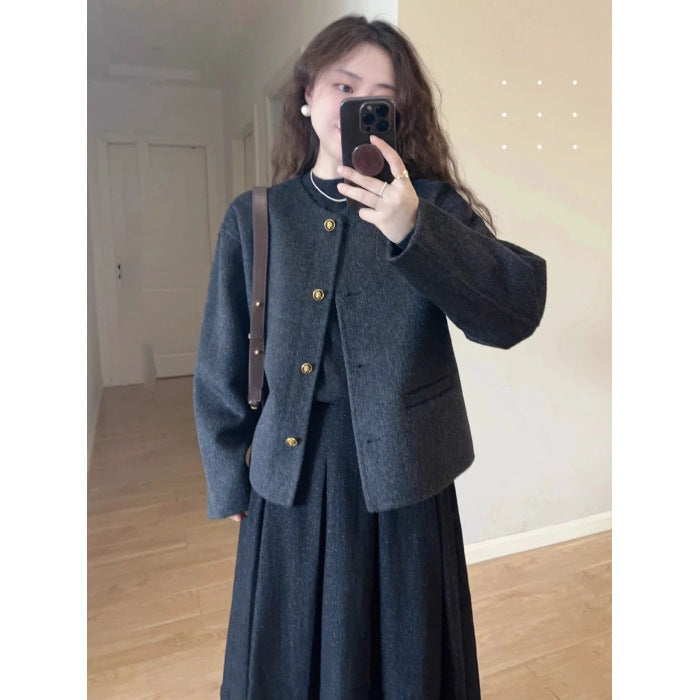 Loose Woolen Coat Short Woolen Overcoat