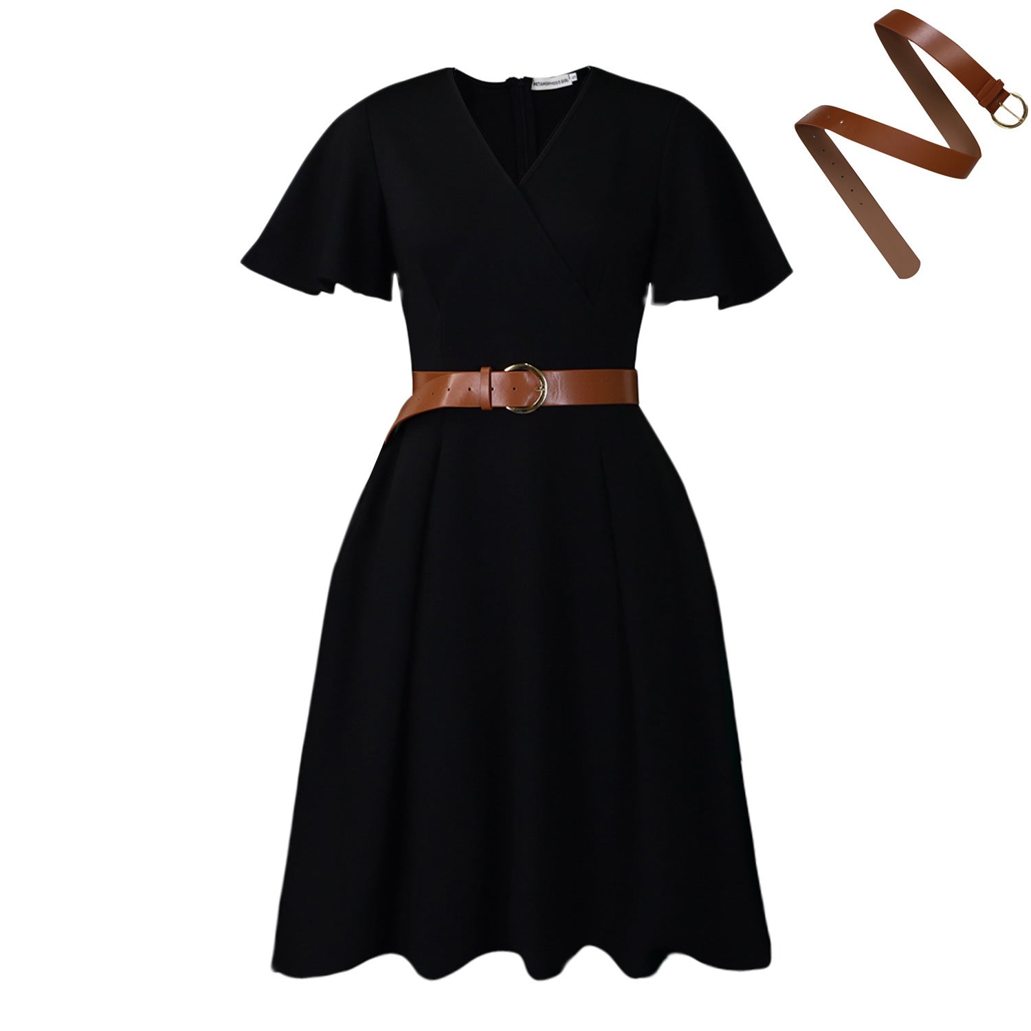New V-neck Bell Sleeve Casual A- Line Women's Dress