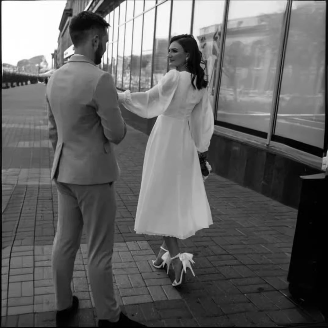 Wedding Long Sleeve Super Fairy Simple White Evening Dress