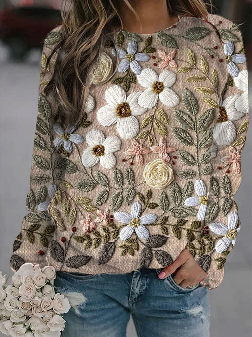 Women's Christmas Street Fashion Round-neck Shirt Top