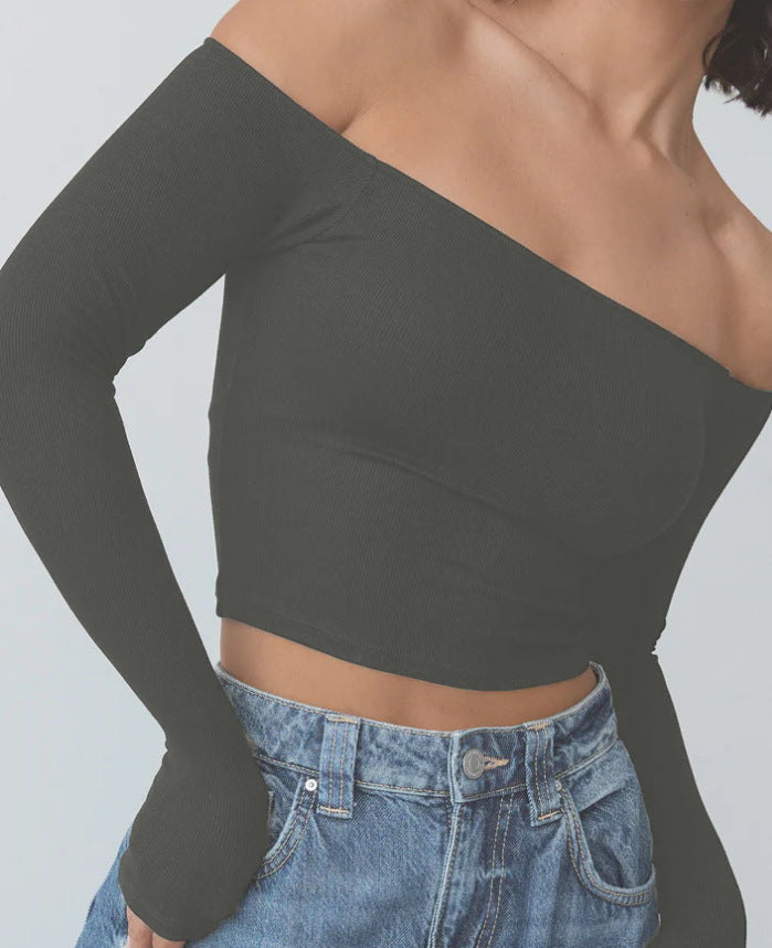 Long-sleeved Women's Off-shoulder Clothing
