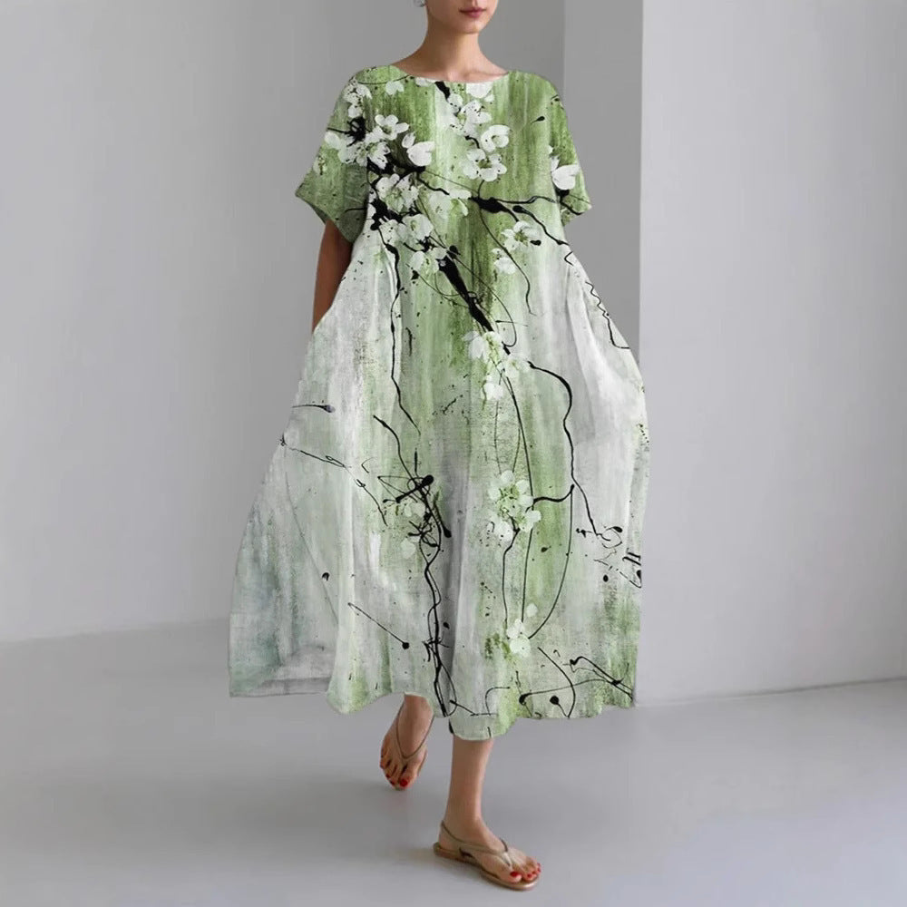 Women's Printed Casual Fashion Short Sleeve Dress