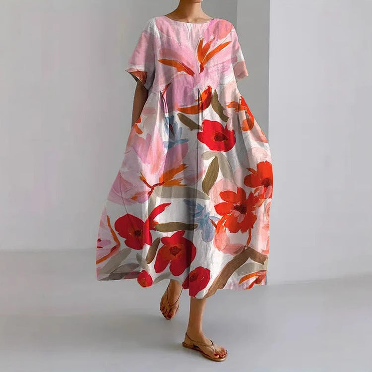 Women's Printed Casual Fashion Short Sleeve Dress