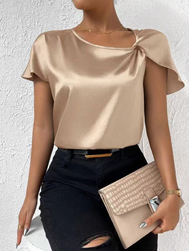 Women's Fashion Solid Color Loose-fitting Versatile Top