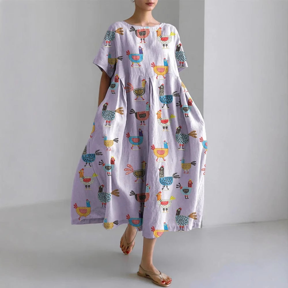 Women's Printed Casual Fashion Short Sleeve Dress