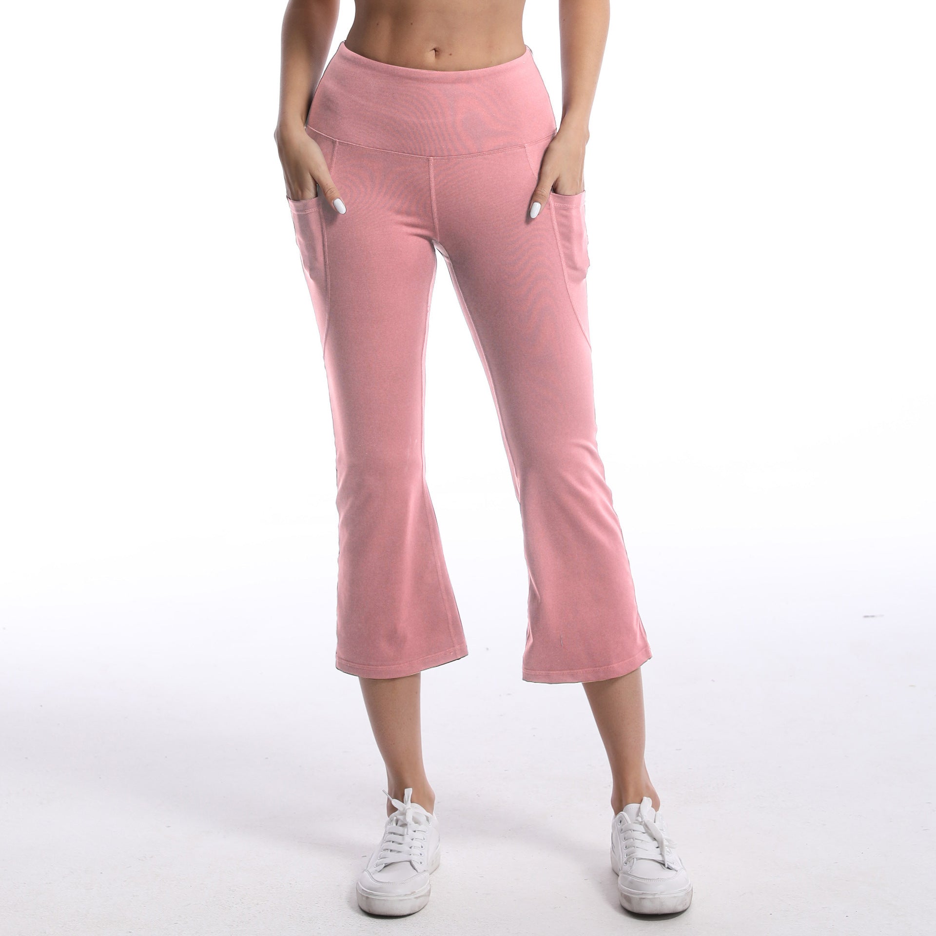 Pocket Solid Color Stretch Hip Lift Sports Nude Feel Yoga Leggings