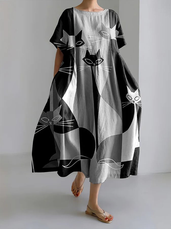 Women's Printed Casual Fashion Short Sleeve Dress