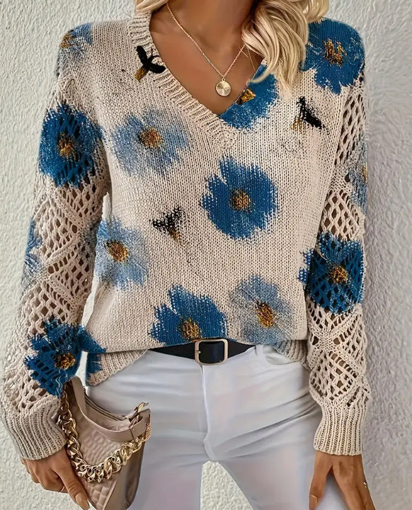 Printed Casual Cape Coat Cardigan Sweater