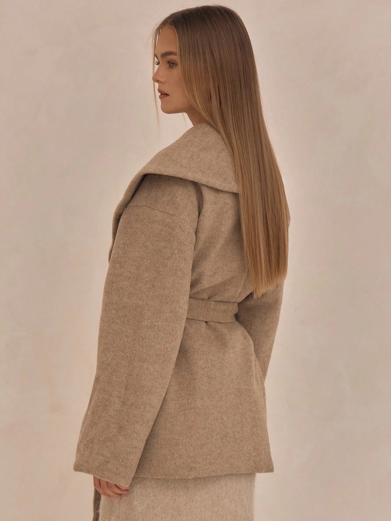 Oversized Waterfall Collar Overcoat Spring Summer Cute