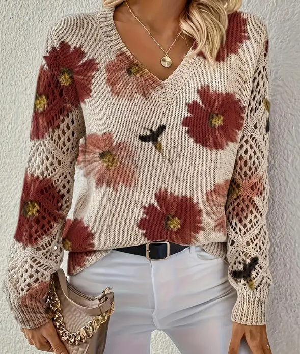 Printed Casual Cape Coat Cardigan Sweater