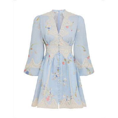 Women's Color Contrast Patchwork Holiday Dress