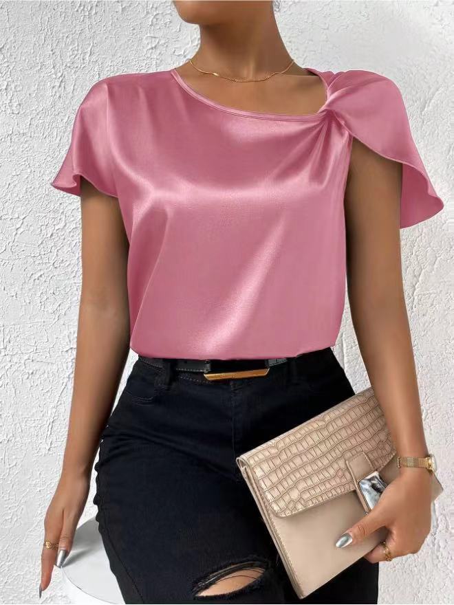 Women's Fashion Solid Color Loose-fitting Versatile Top