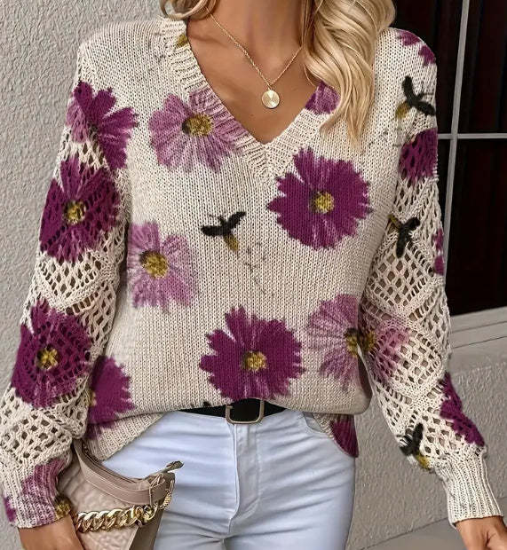 Printed Casual Cape Coat Cardigan Sweater
