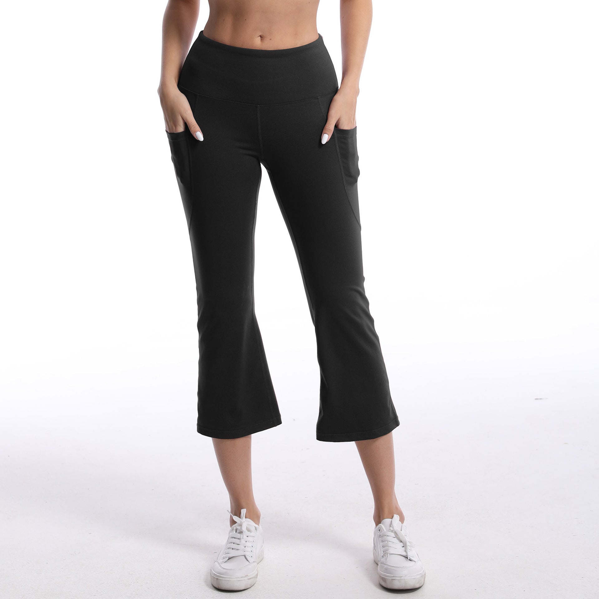 Pocket Solid Color Stretch Hip Lift Sports Nude Feel Yoga Leggings