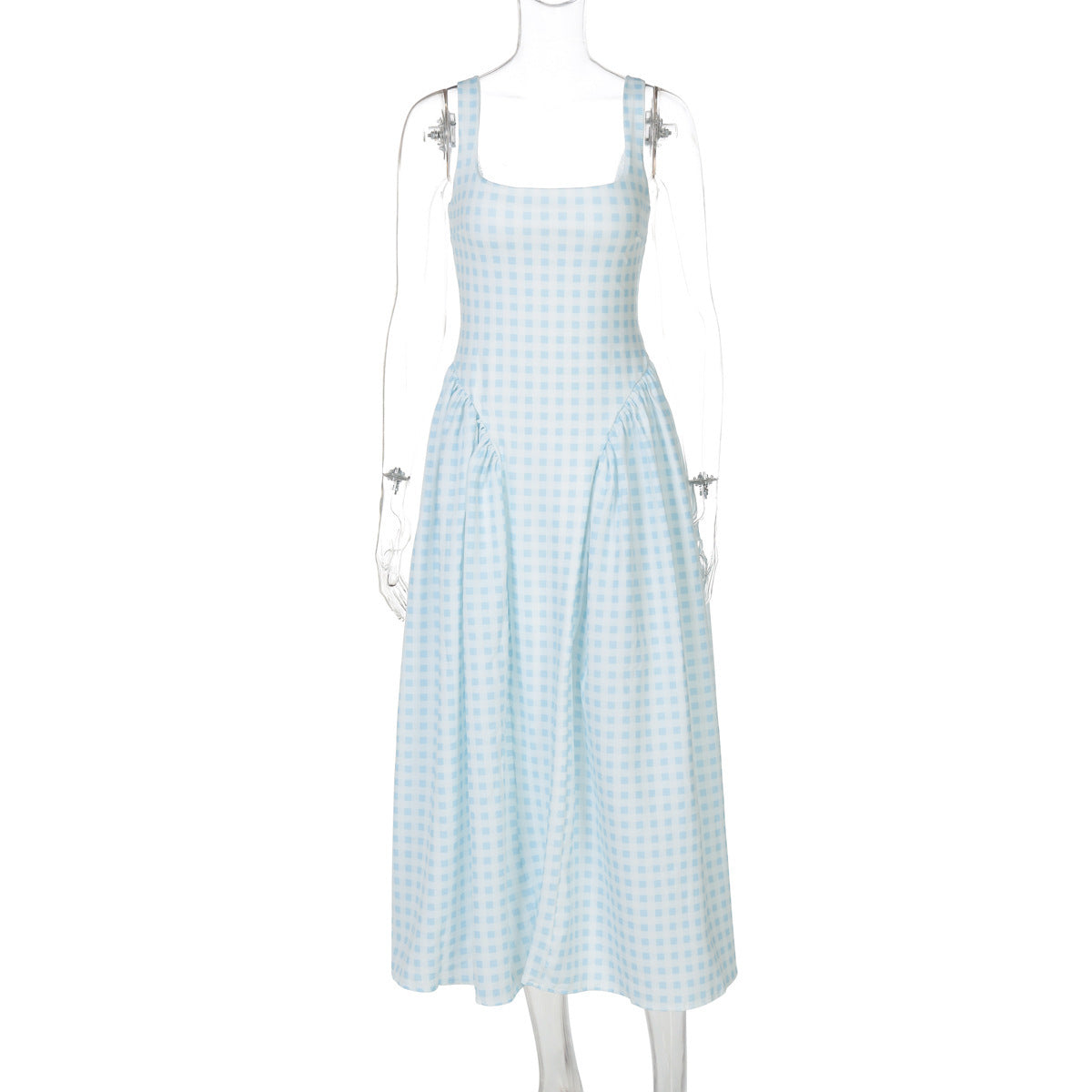 Elegant French-Inspired Floral Print Princess Dress With Backless Design & Waist Tie