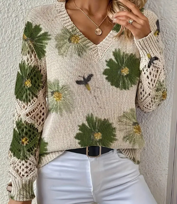 Printed Casual Cape Coat Cardigan Sweater