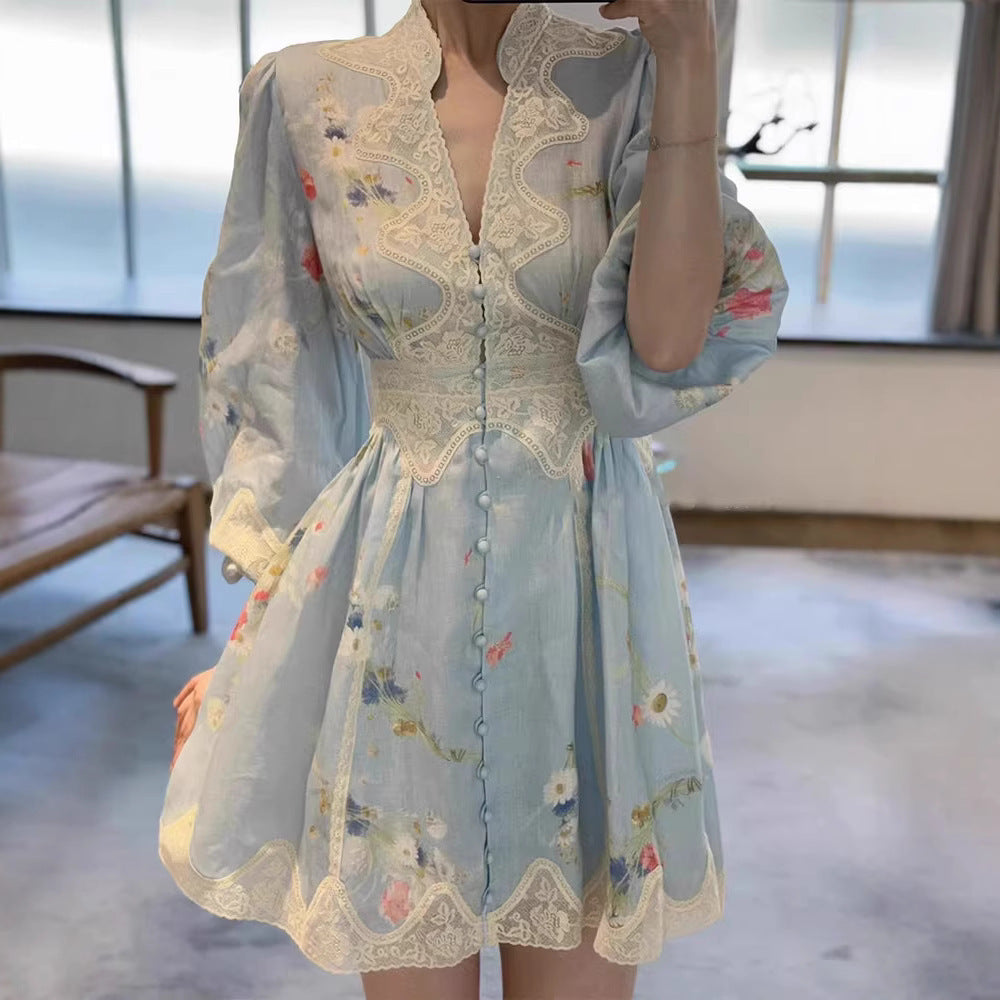 Women's Color Contrast Patchwork Holiday Dress