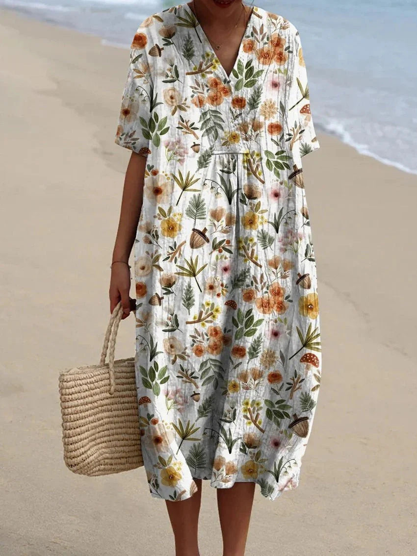 Summer Fashion V-neck Dress Women's Casual And Comfortable
